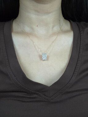14Kt Gold 4.90 Ct IGI Certified Lab Grown Radiant Cut Diamond Pendant